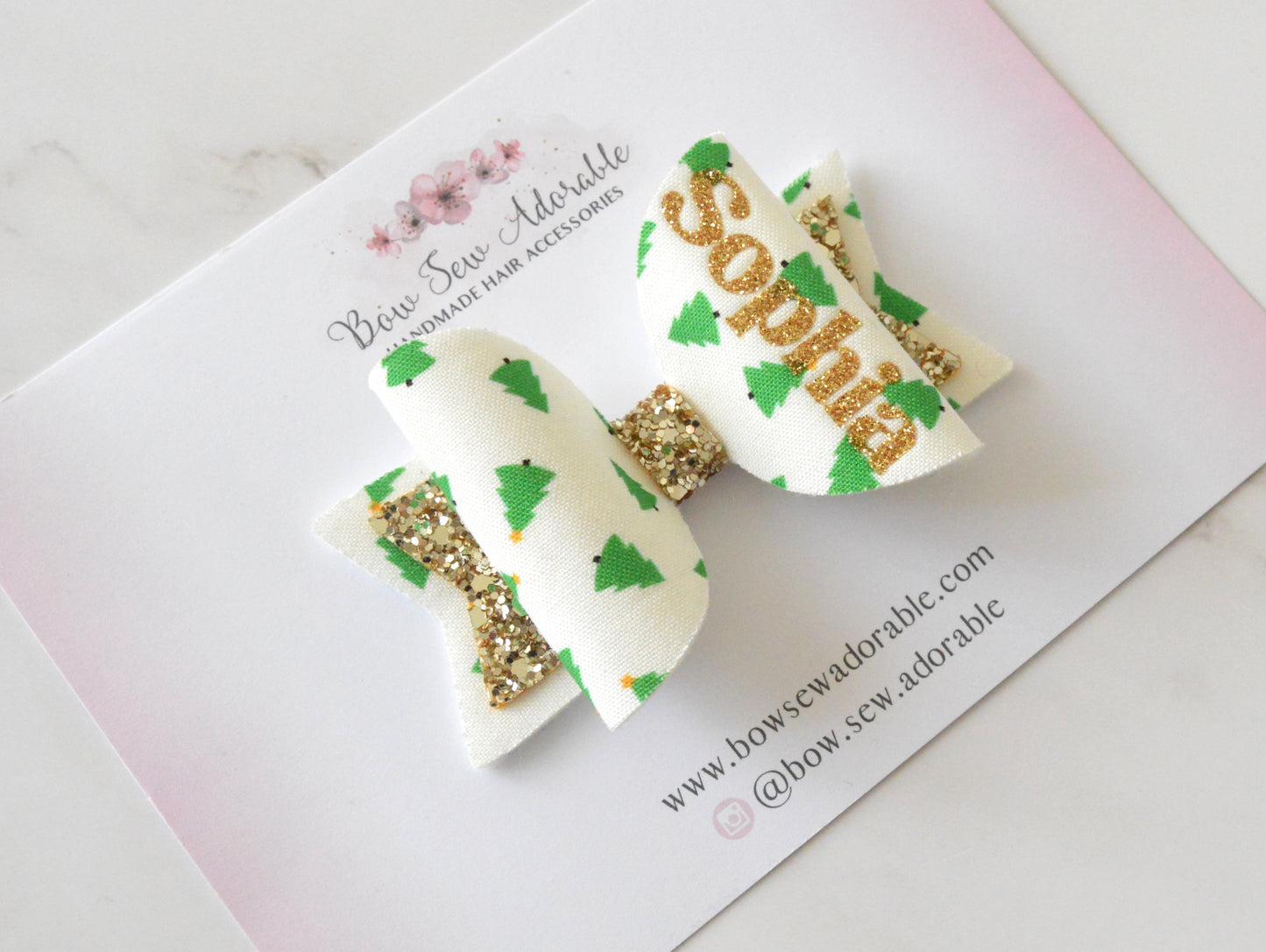 Christmas trees | Personalised Hair bow