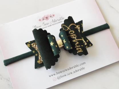 Velvet stars | Personalised hair bow