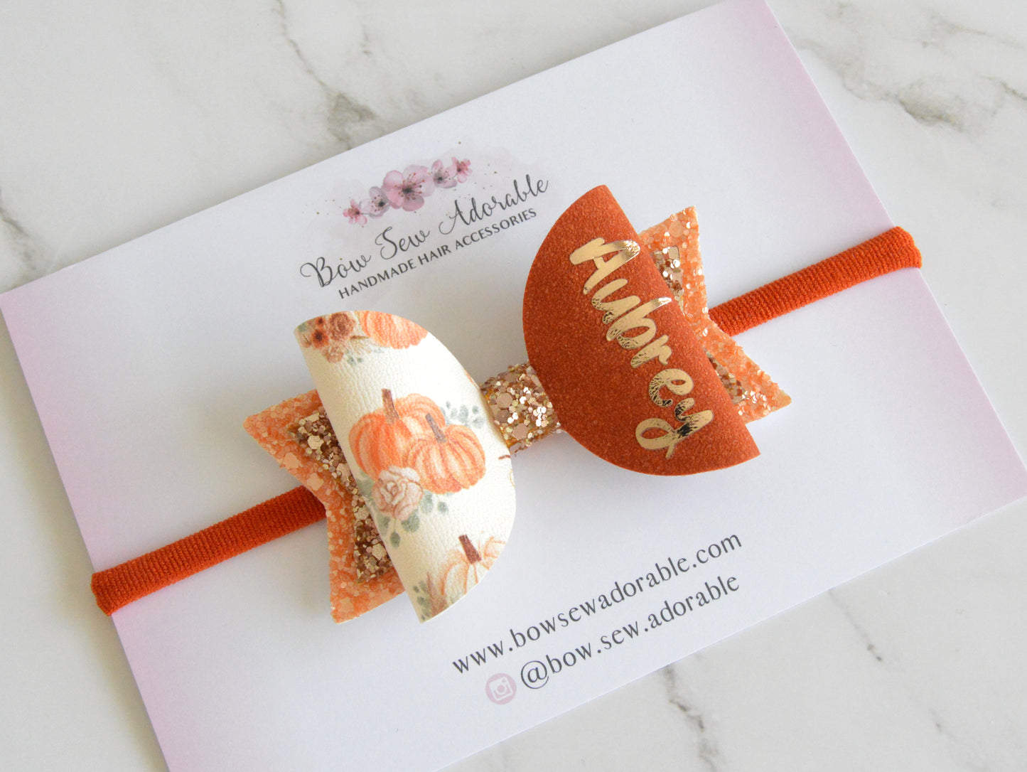 Personalised pumpkins | Hair bow