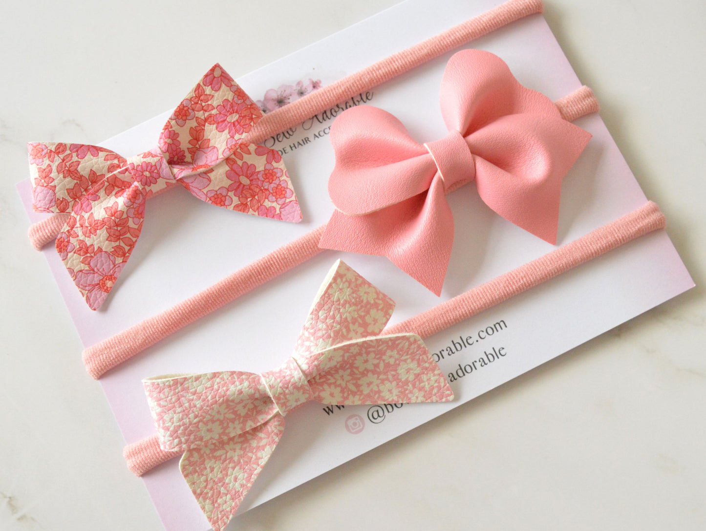 Hot pinks | Hair bow set