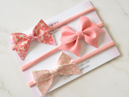 Hot pinks | Hair bow set