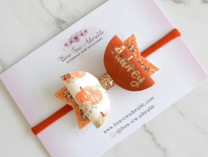 Personalised pumpkins | Hair bow