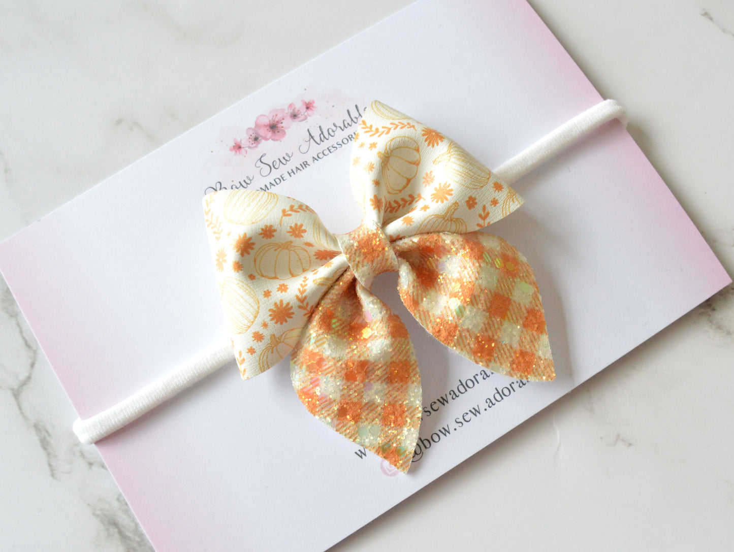 Gingham pumpkins | Hair bow