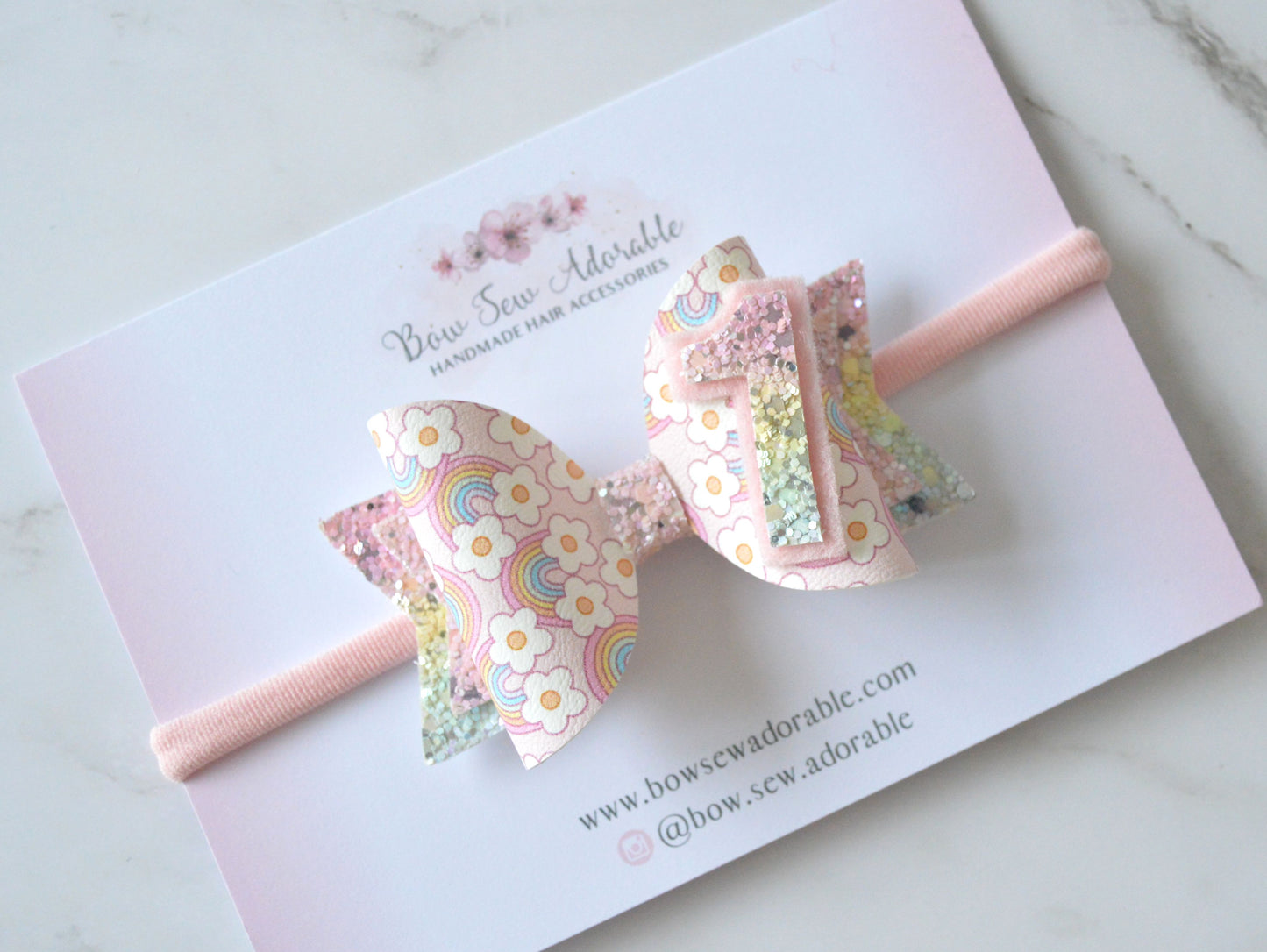 Daisy rainbow | Birthday bow