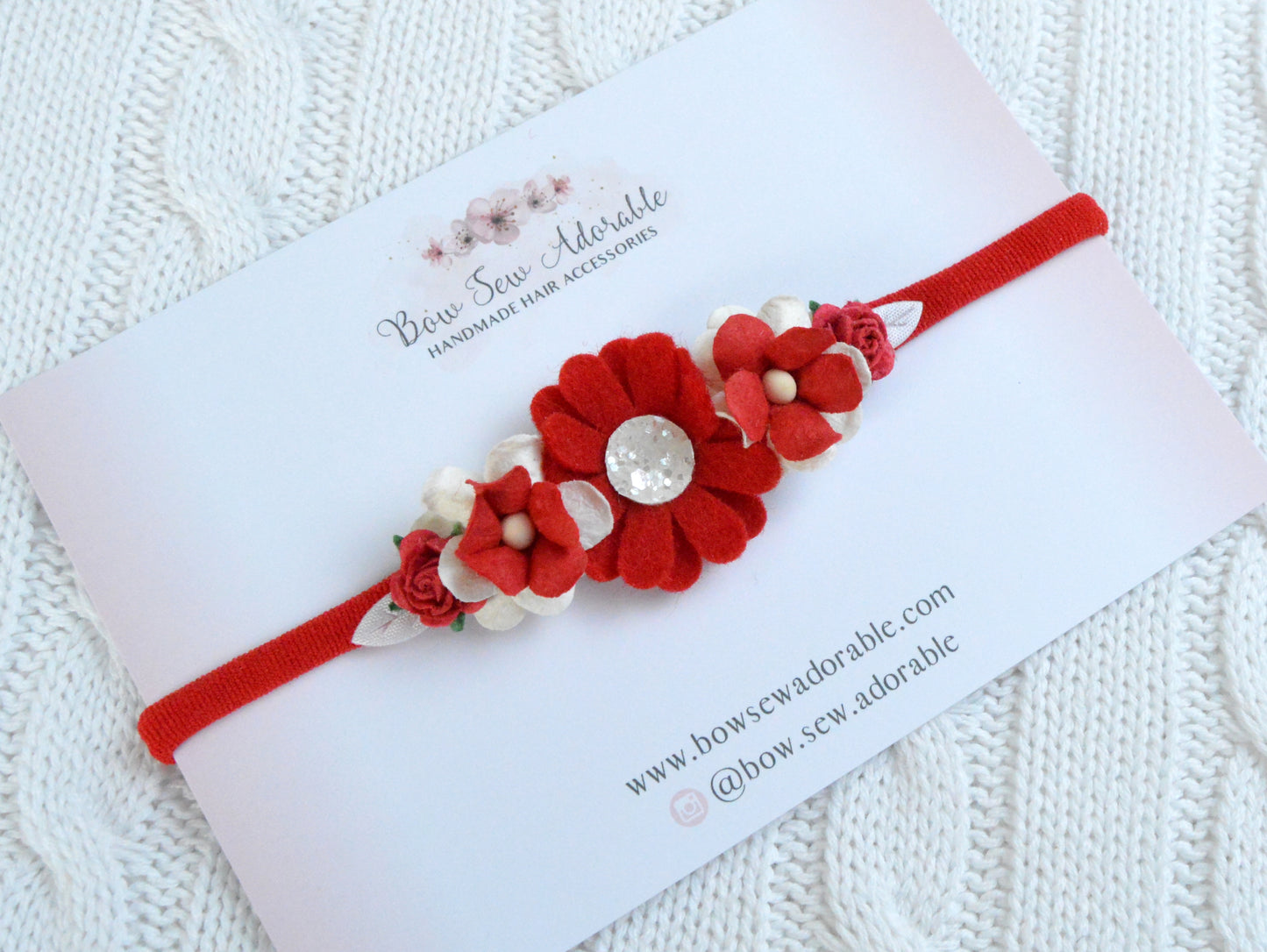 Red daisy floral | Flower headband