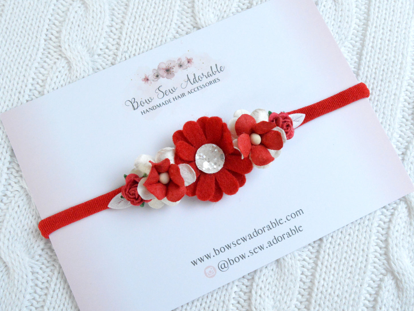 Red daisy floral | Flower headband