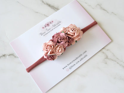 Deep rosy pink floral | Flower headband