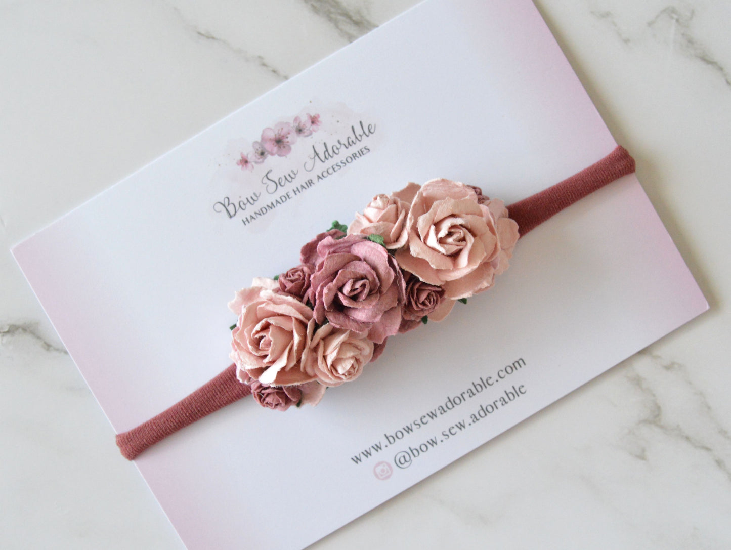 Deep rosy pink floral | Flower headband