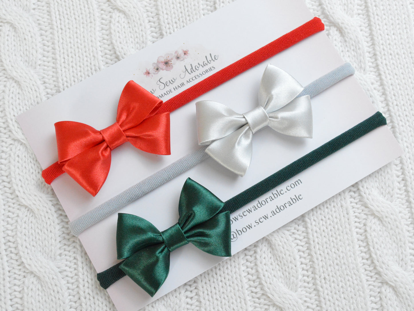 Mini Christmas satins | Hair bows