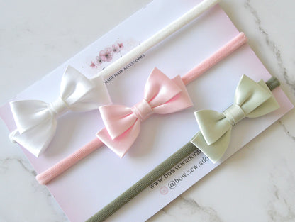 Mini spring satin pretties | Hair bow set/ individual