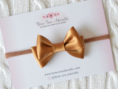 Copper satin bias | Hair bow