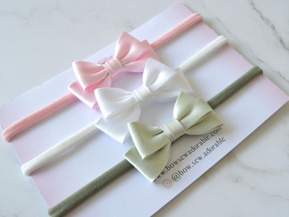 Mini spring satin pretties | Hair bow set/ individual