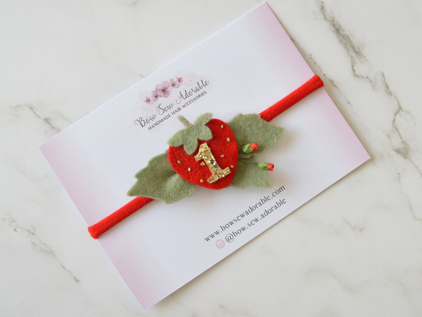 Strawberry patch | Birthday headband / clip