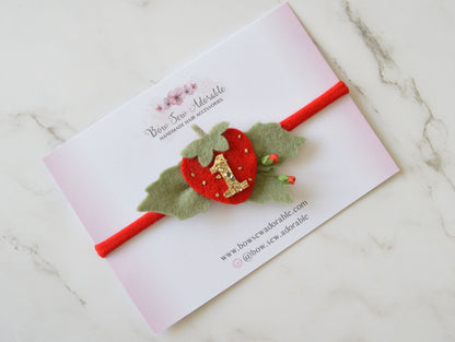 Strawberry patch | Birthday headband / clip