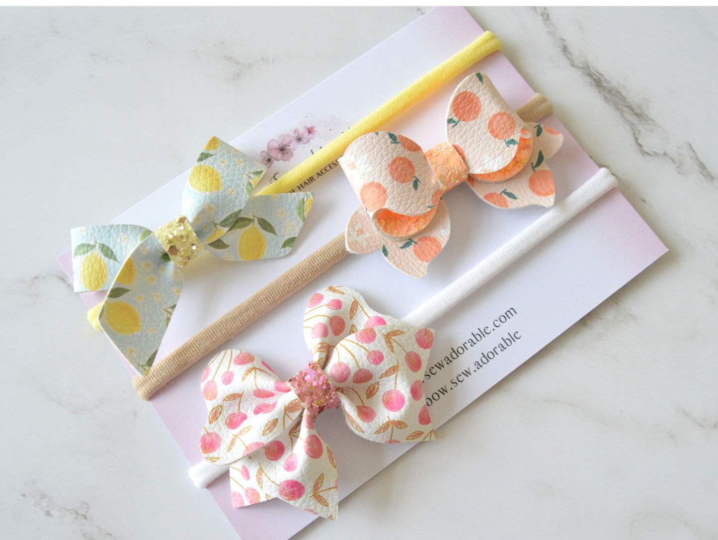 Summer fruits | Hair bow set