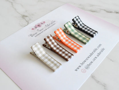 Gingham fringe clips | Hair clip set