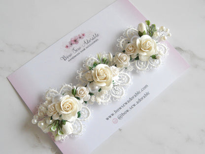 Pearl daisies | Flower headband