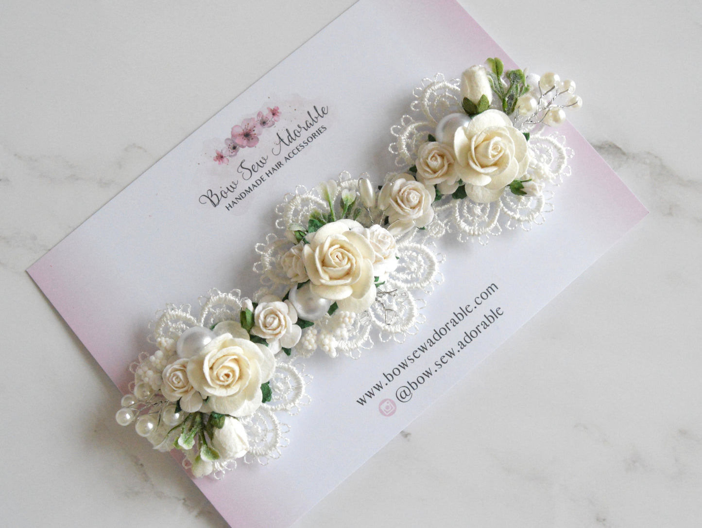 Pearl daisies | Flower headband