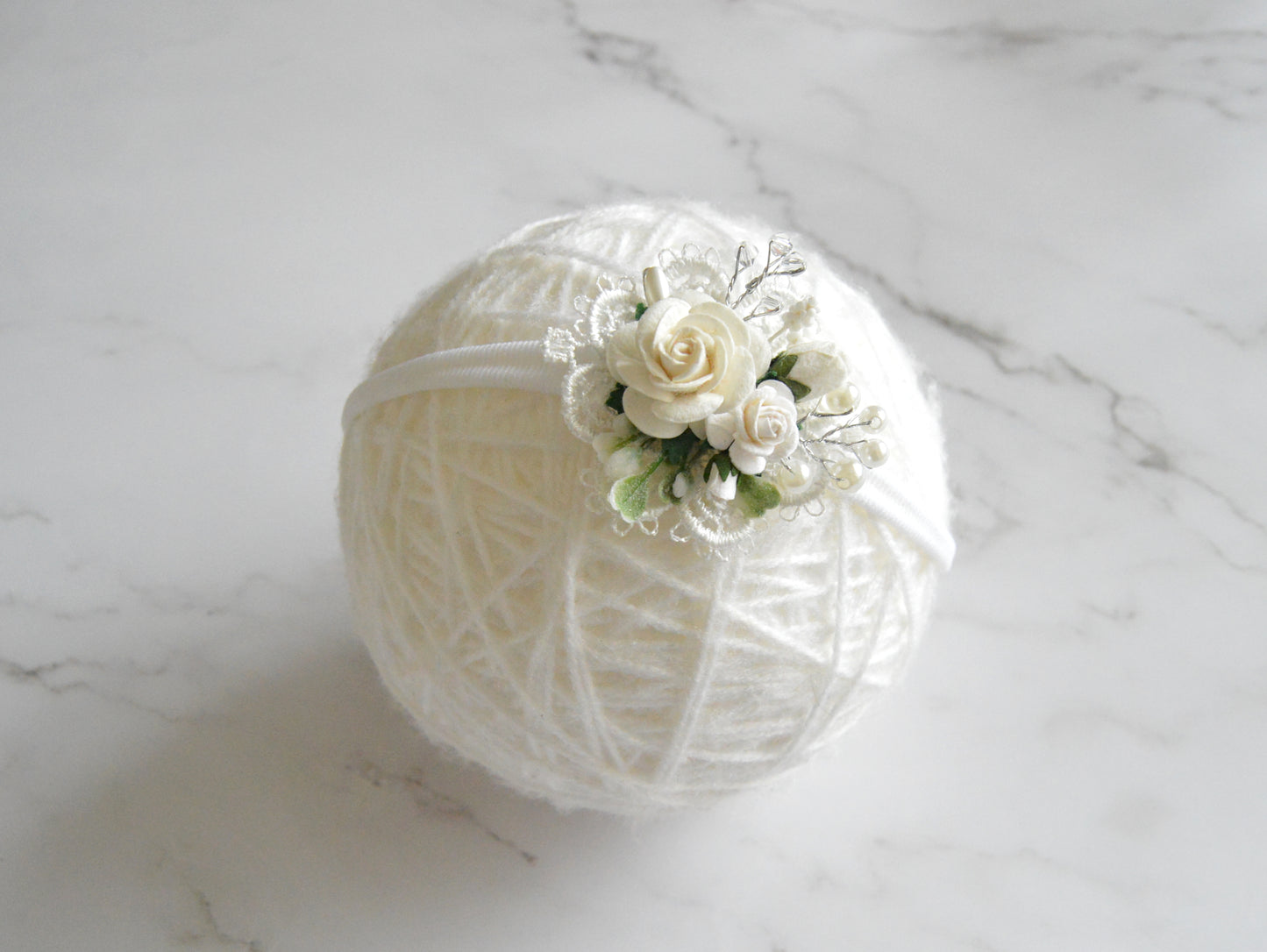 Mini pearl daisy | Flower headband OR clip