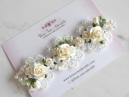 Pearl daisies | Flower headband