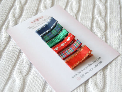 Winter ribbon clip set