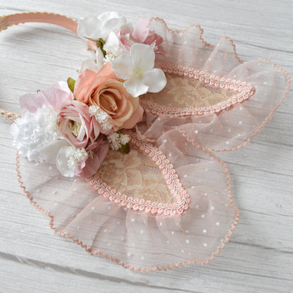 Dusky rose bunny | OOAK alice hairband (18m+)