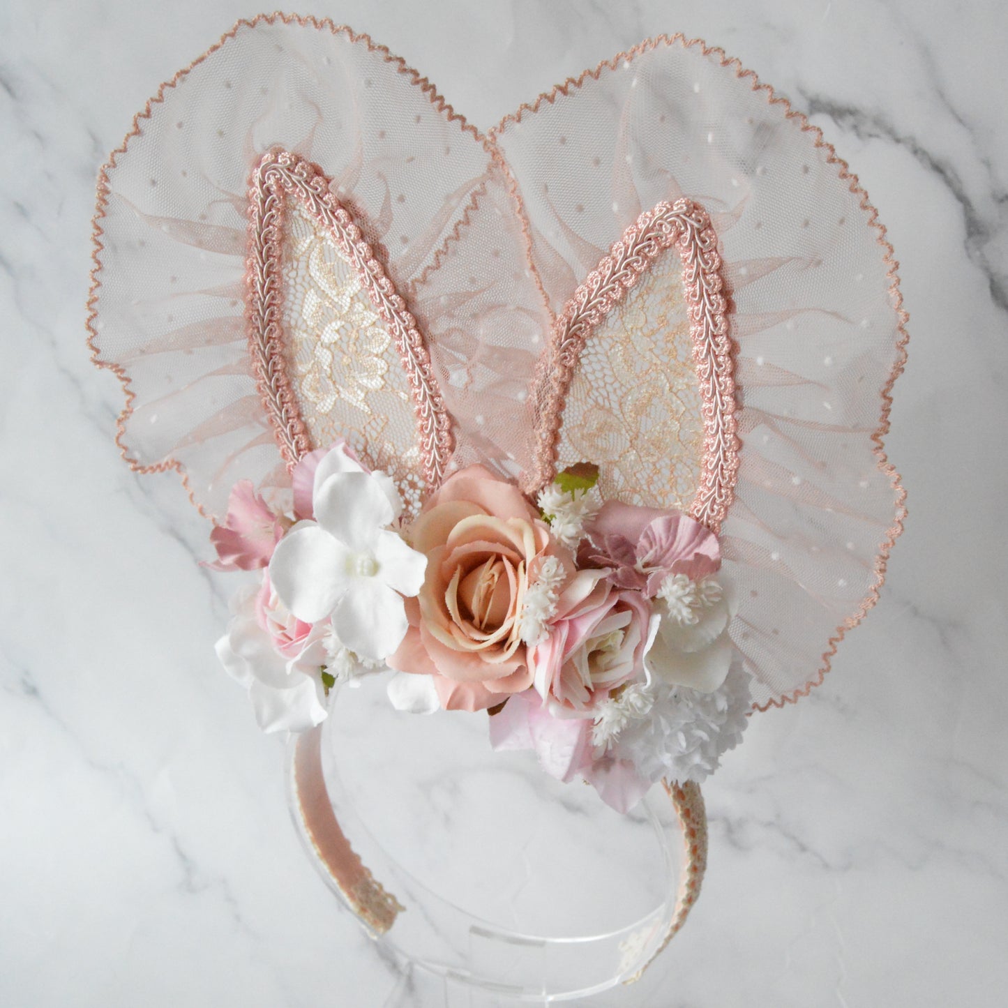 Dusky rose bunny | OOAK alice hairband (18m+)