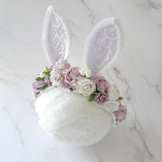 Lilac bunny | Nylon headband | OOAK 1yr++ RTP