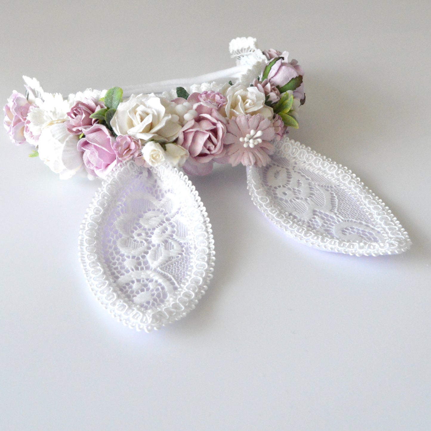 Lilac bunny | Nylon headband | OOAK 1yr++ RTP