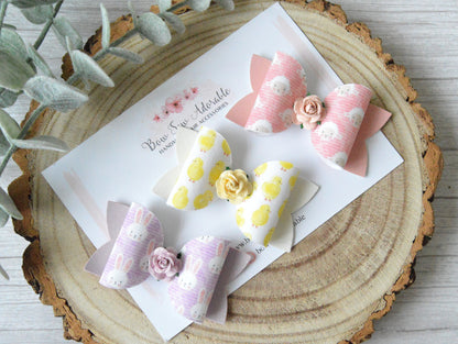 Spring animals | Hair bow set