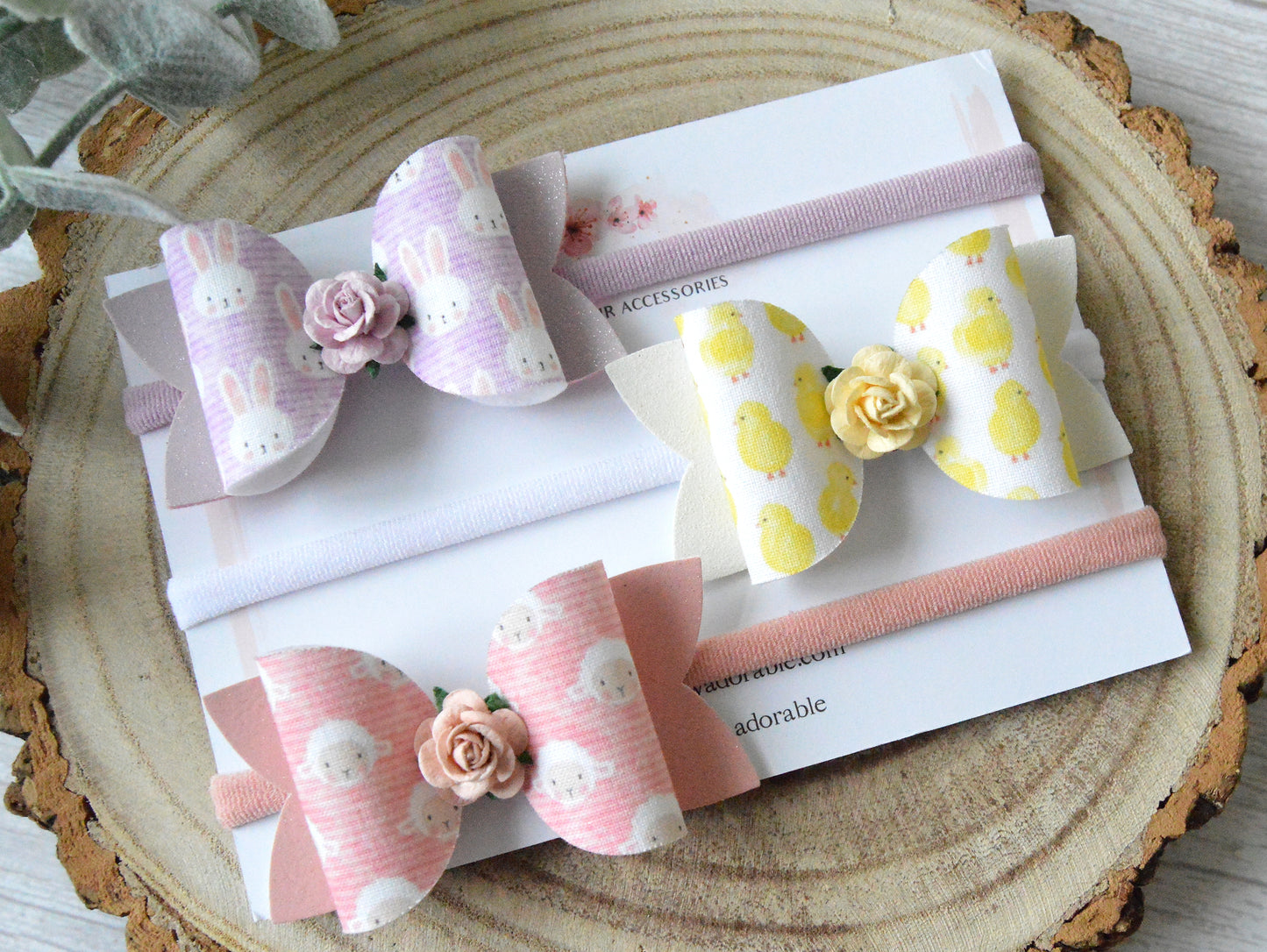 Spring animals | Hair bow set