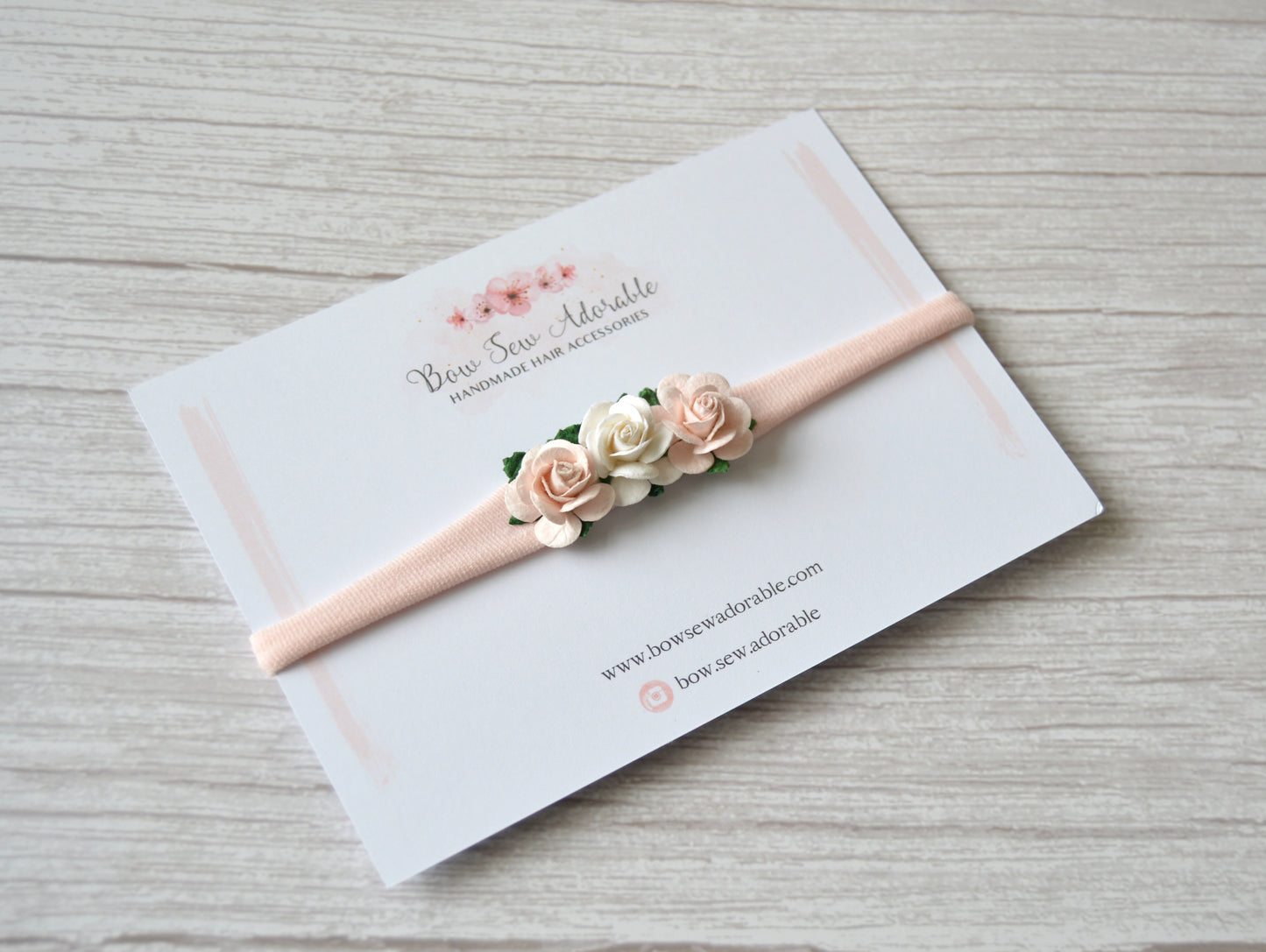 Light pink flower headband