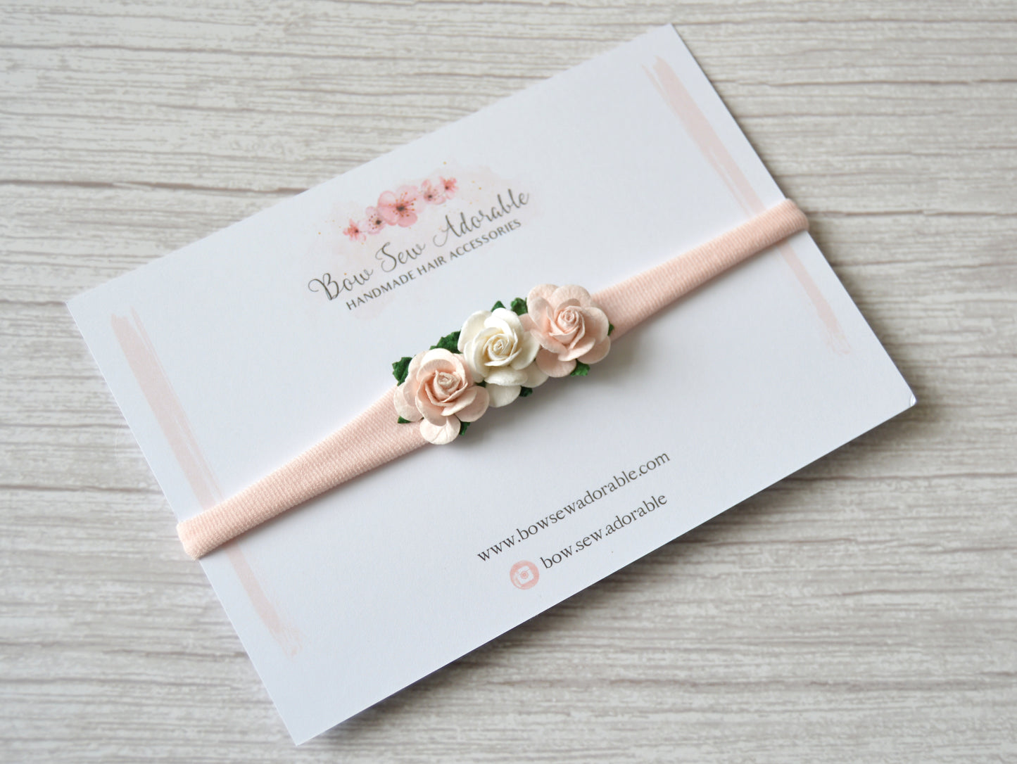 Light pink flower headband