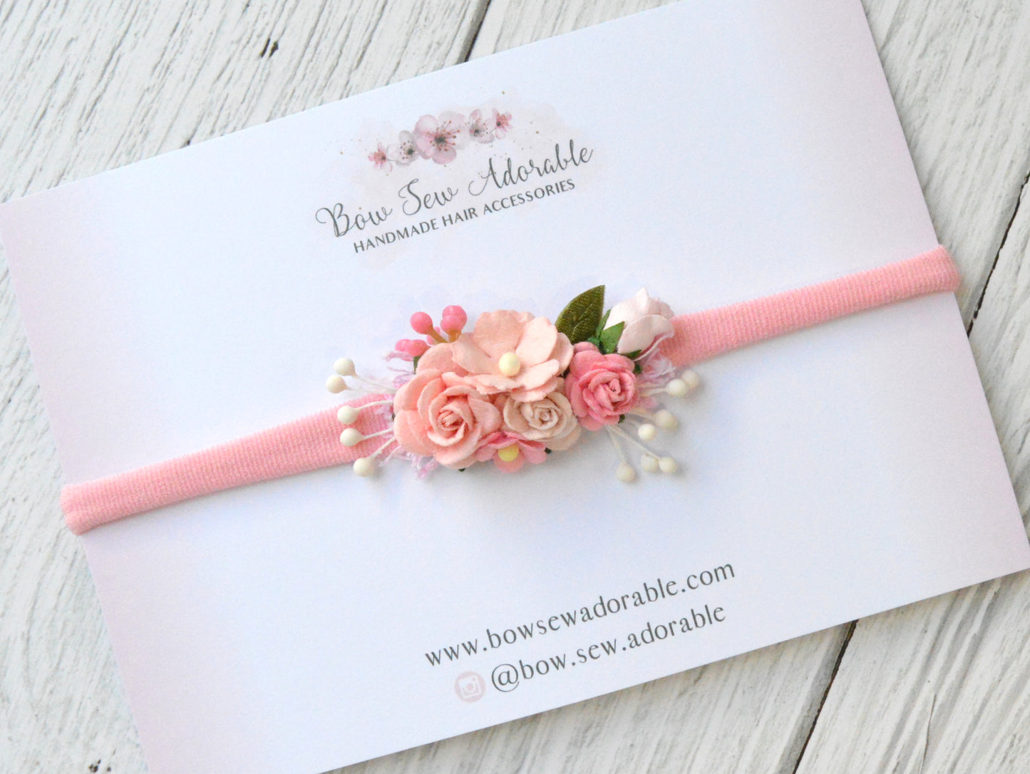 Mini pink rose | Flower headband/clip