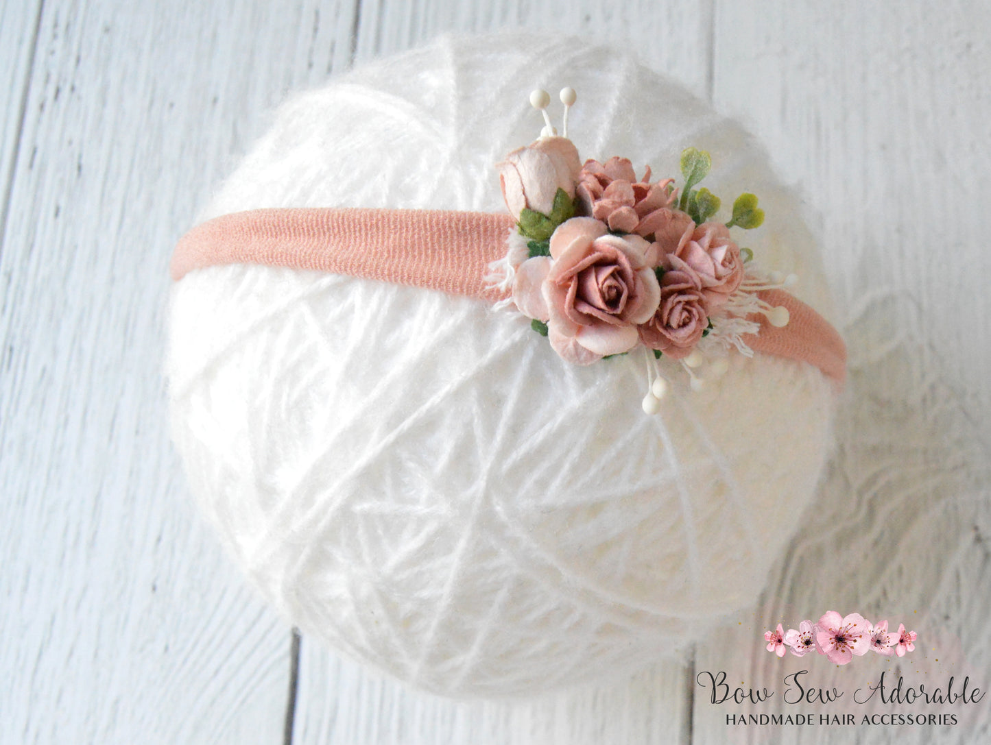 Mini dusky pink rose | Flower headband / clip