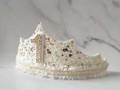 White & gold tiara | Birthday crown