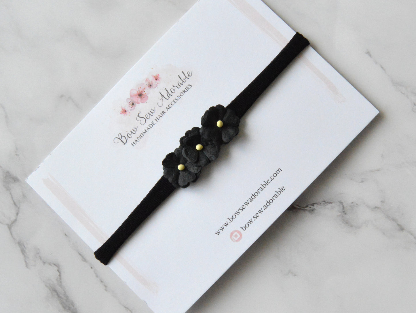 Black Blossom | Flower headband