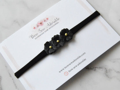 Black Blossom | Flower headband