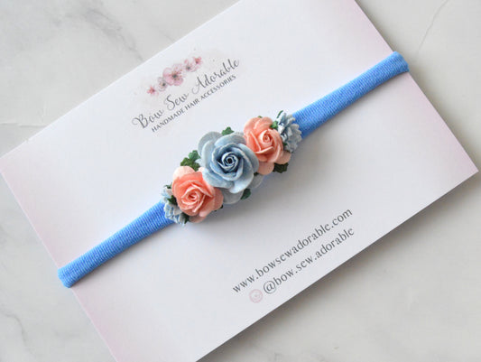 Cornflower blue floral | Flower headband/ clip