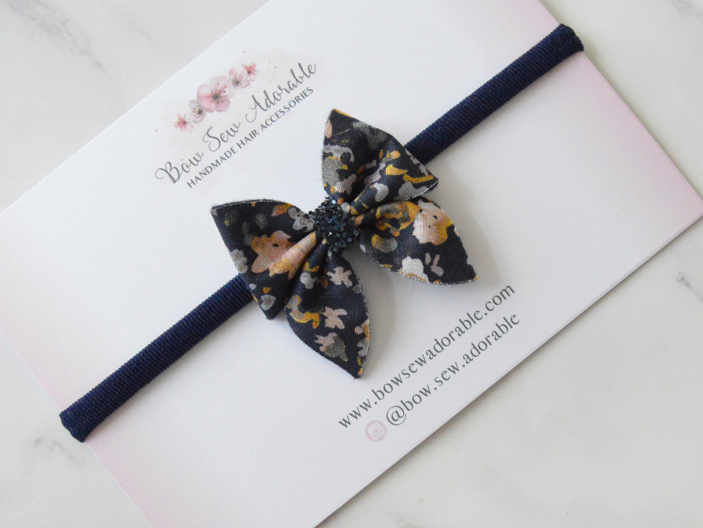 Floral sailor bows | Hair clips/headbands set