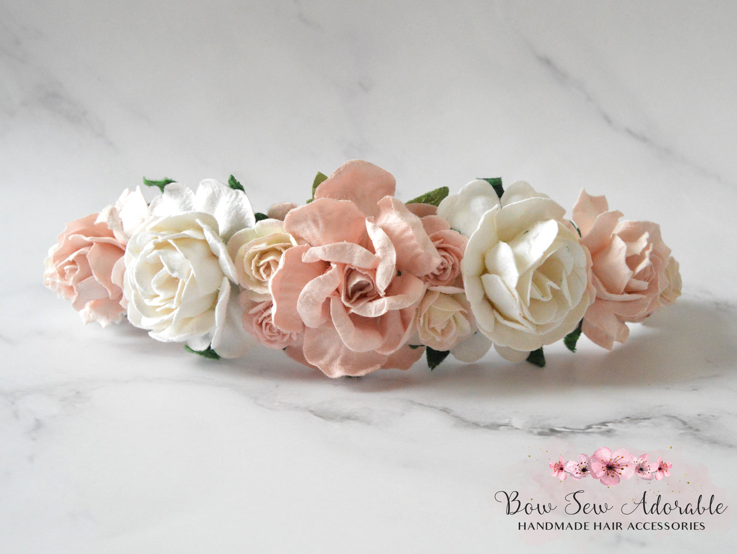 Blush white | Flower headband/alice hairband