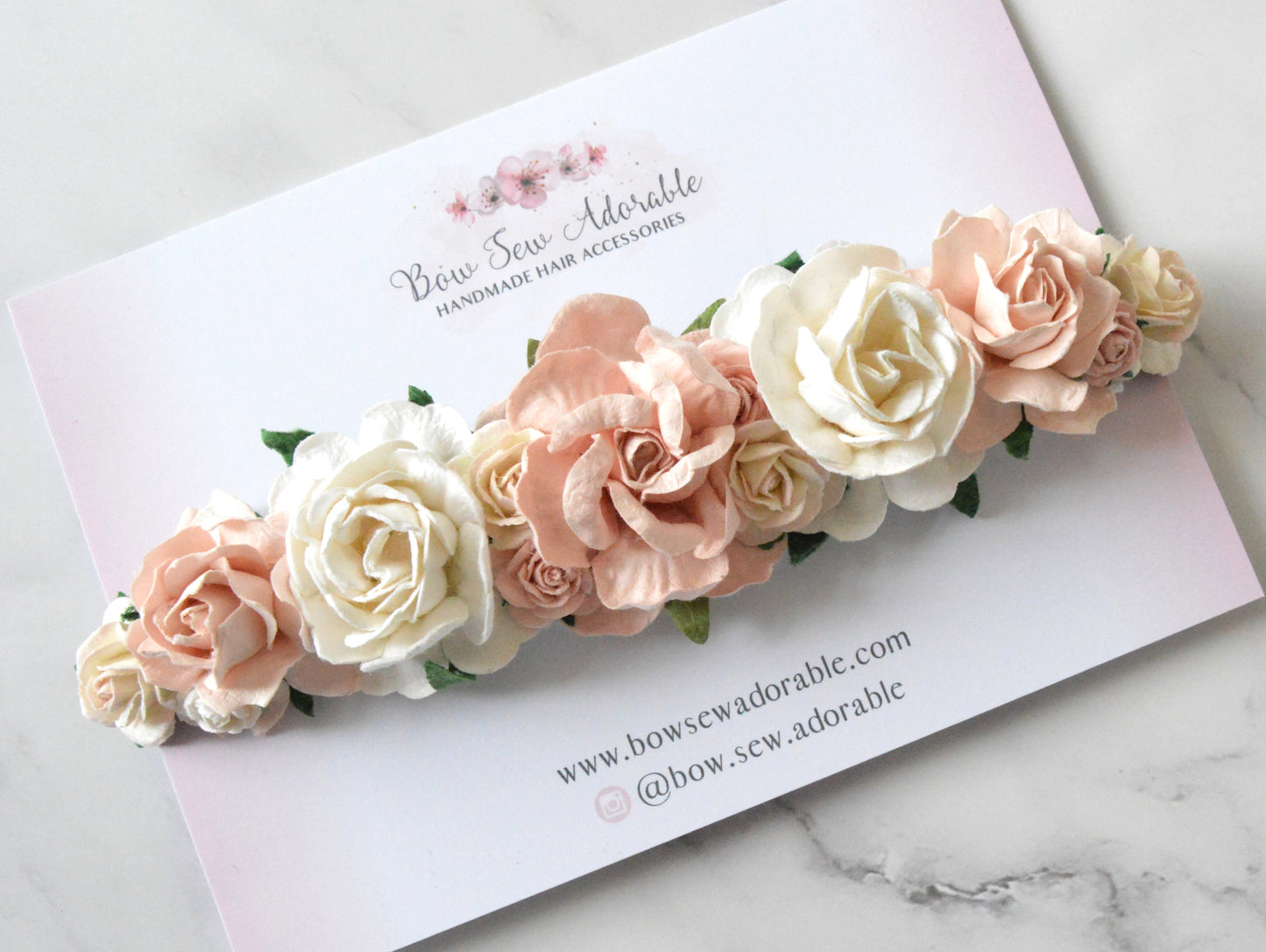 Blush white | Flower headband/alice hairband