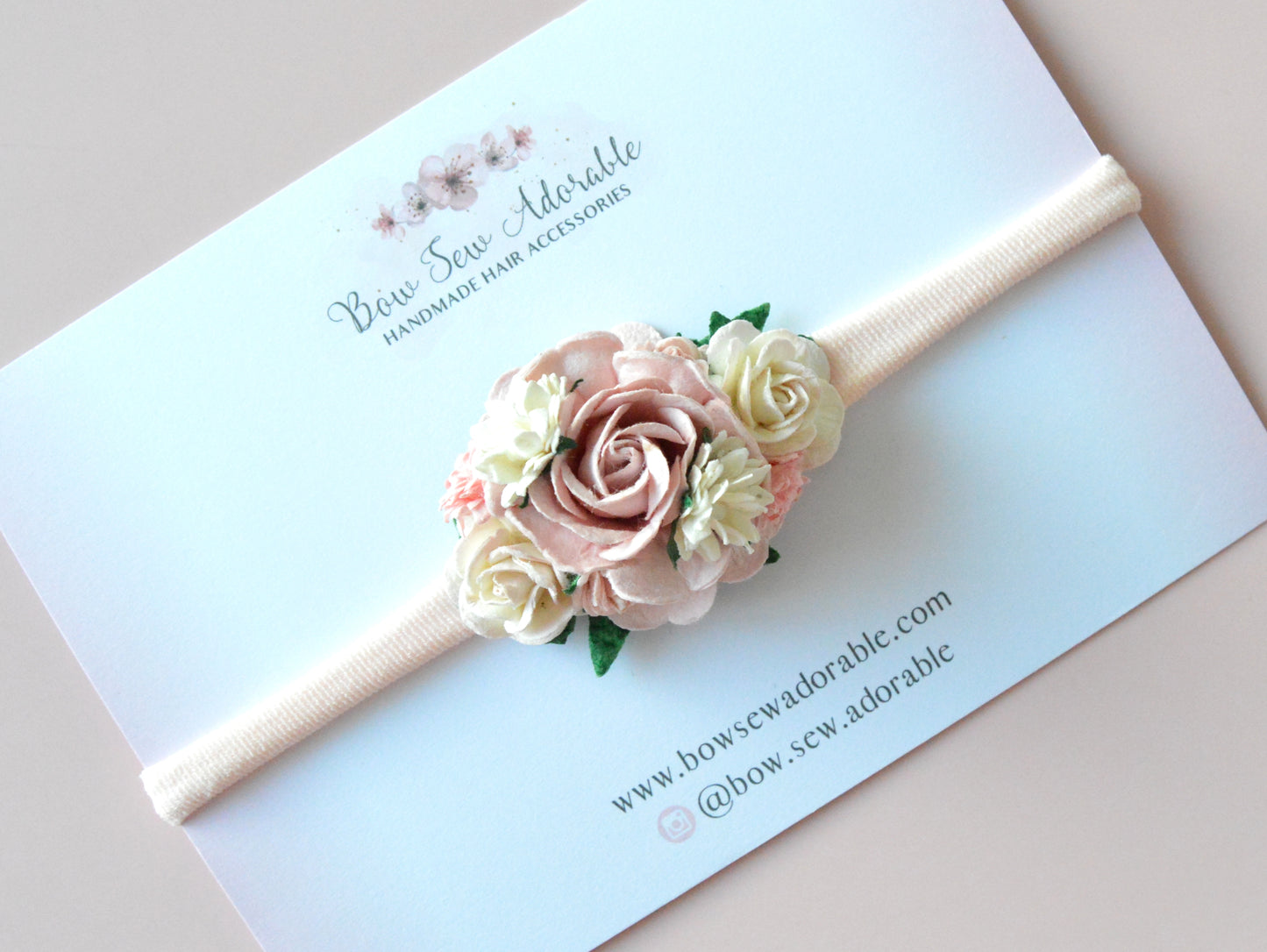 Tea rose cluster | Flower headband / hair clip