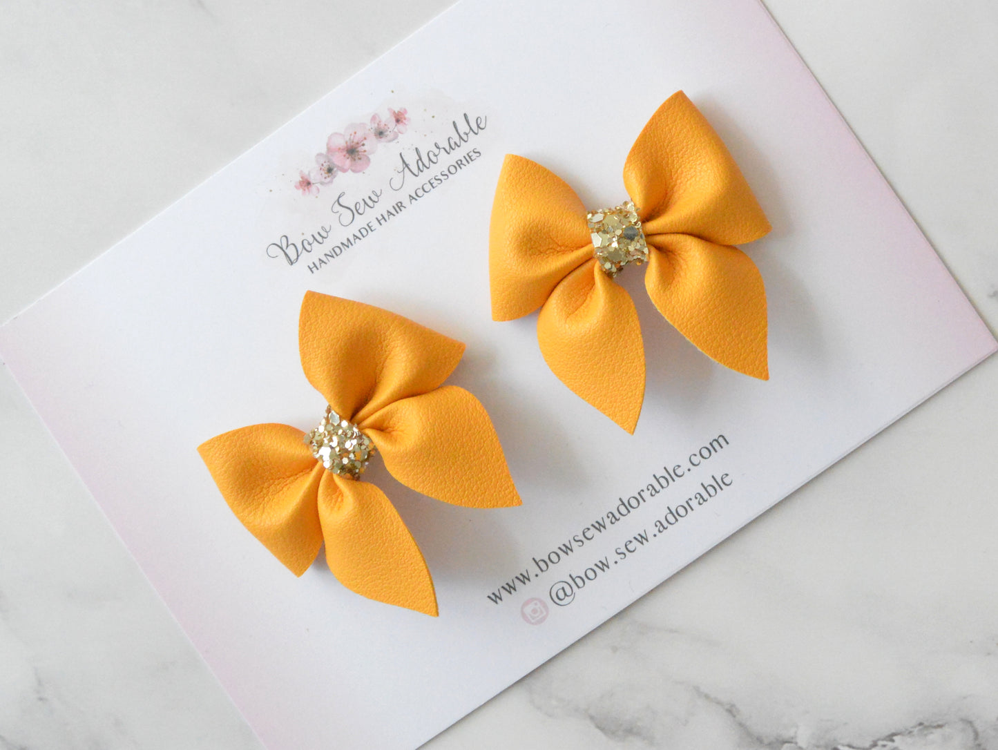 Mustard piggies | Hair bow set