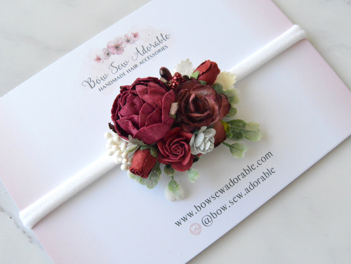 Merlot floral | Flower headband or hair clip