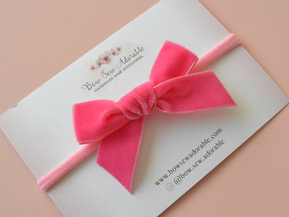 Candy pink velvet | Hair bow