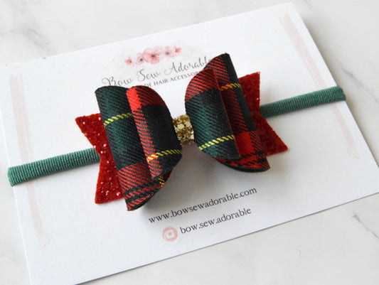 Christmas tartan | Hair bow