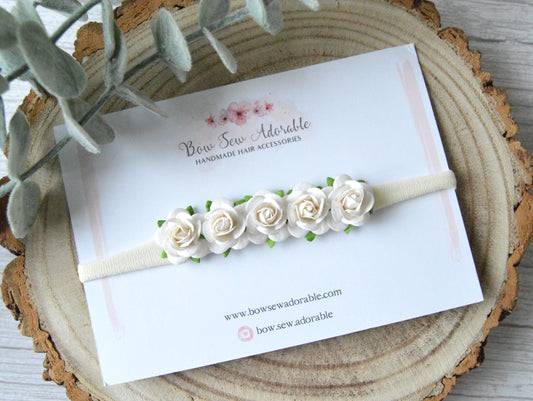 Ivory floral headband