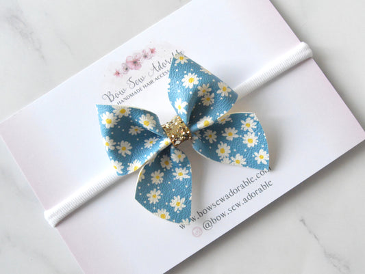 Blue daisies | Hair bow