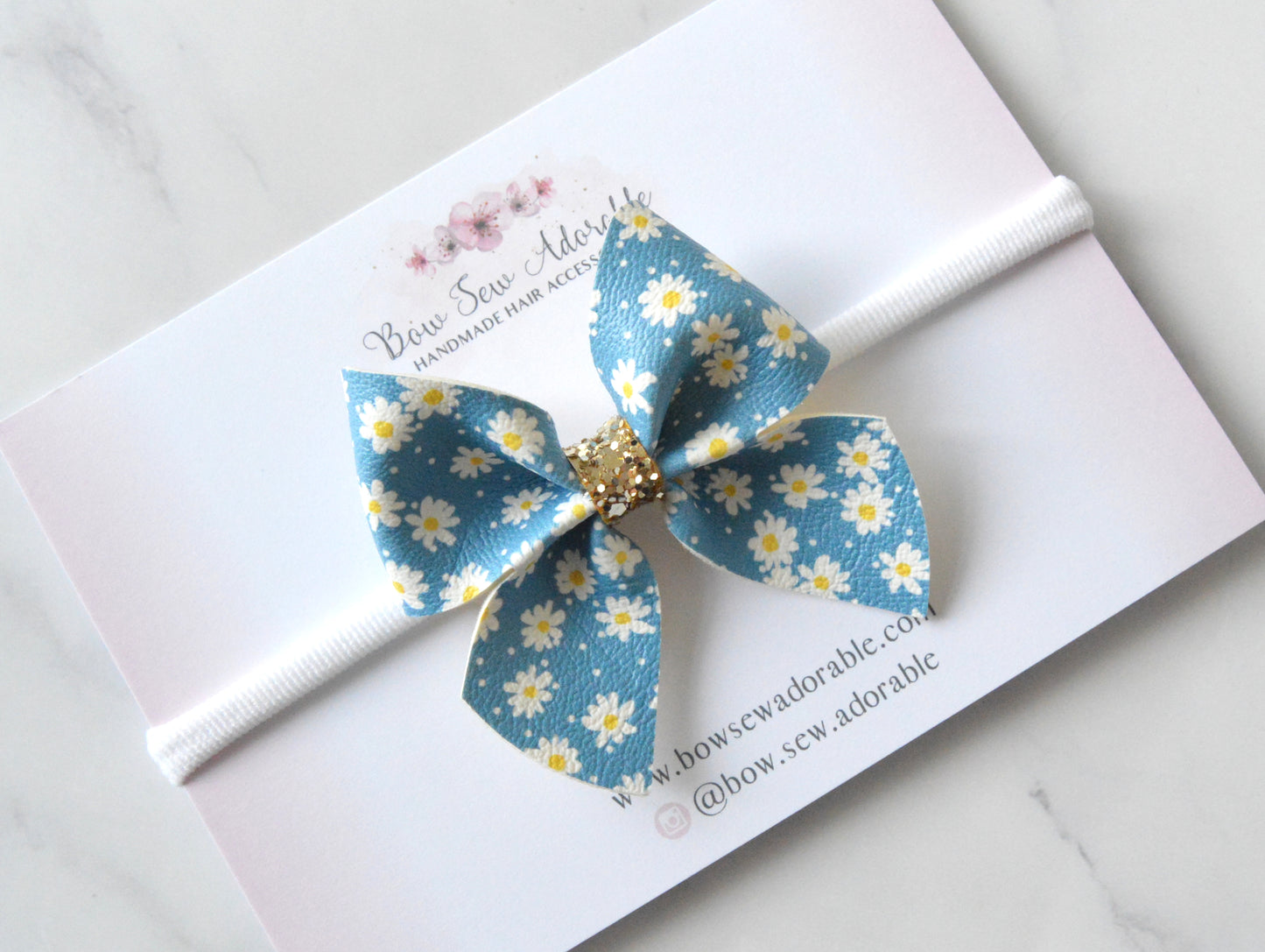 Blue daisies | Hair bow